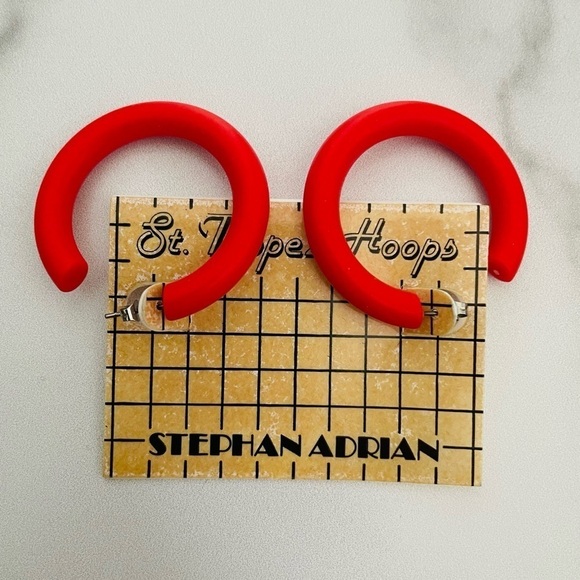 Vintage St. Tropez Hoops-Stephan Adrian Red Hoops- Deadstock - 1980’s - Picture 2 of 2